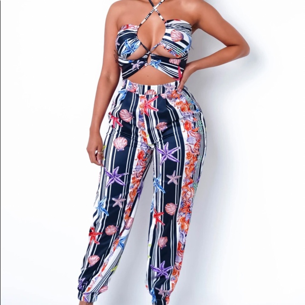 Multi print jumpsuit